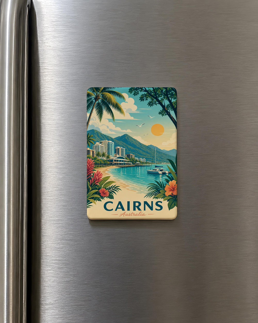 Cairns Australia Fridge Magnet, Cairns Souvenir Magnet, Tropical Queensland Travel Gift, Australia Vacation Keepsake Magnet