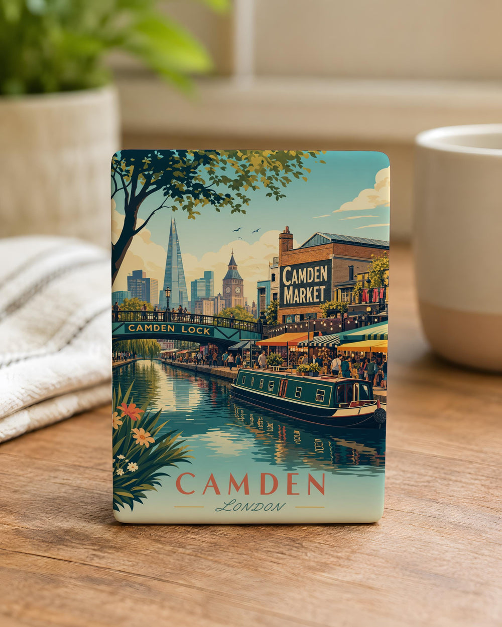 Camden Market Fridge Magnet, London Street Market Souvenir Magnet, Camden Town Travel Gift, UK Landmark Refrigerator Magnet