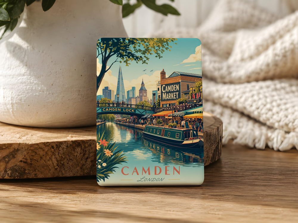 Camden Market Fridge Magnet, London Street Market Souvenir Magnet, Camden Town Travel Gift, UK Landmark Refrigerator Magnet