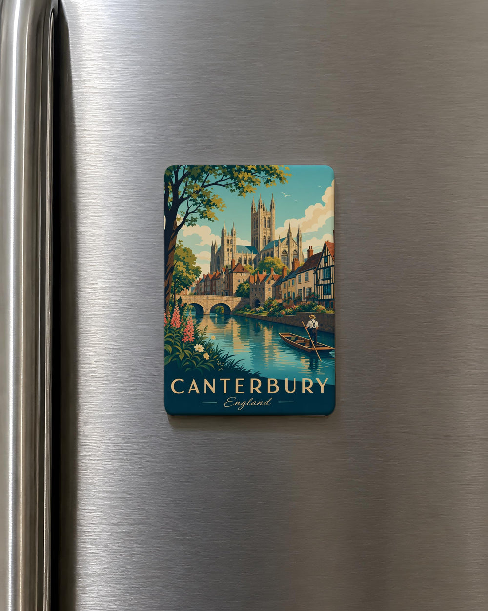 Canterbury England Fridge Magnet, Canterbury Cathedral Souvenir Magnet, Kent UK Travel Gift, Canterbury City Landmark Magnet