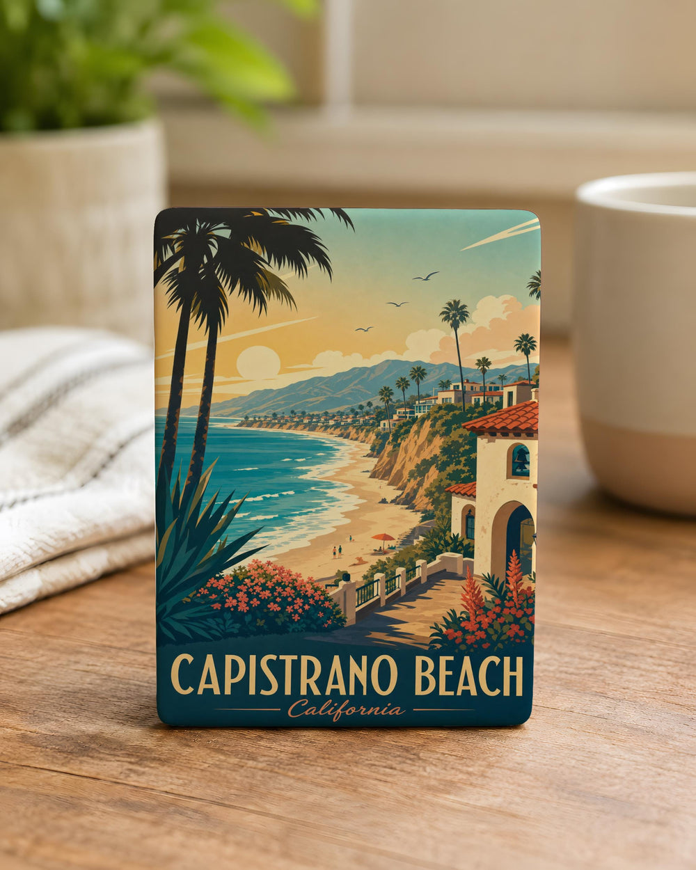 Capistrano Beach Fridge Magnet, California Coastal Town Souvenir, Beach Vacation Keepsake, Surf and Sand Gift