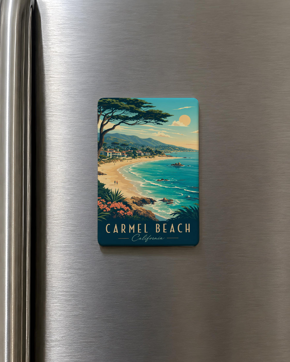 Carmel Beach Fridge Magnet, Carmel-by-the-Sea California Coastal Beach Souvenir Magnet, Ocean Shoreline Travel Gift