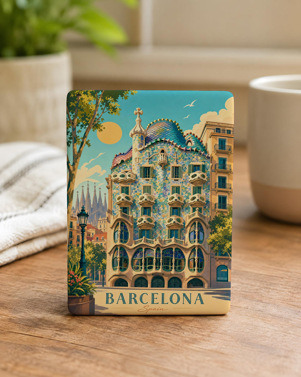 Casa Batlló Barcelona Spain Fridge Magnet, Gaudí Landmark Souvenir Kitchen Magnet, Travel Gift, Architectural Building Magnet