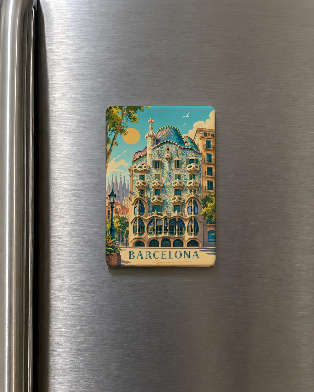 Casa Batlló Barcelona Spain Fridge Magnet, Gaudí Landmark Souvenir Kitchen Magnet, Travel Gift, Architectural Building Magnet