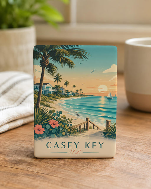 Casey Key Florida Fridge Magnet, Casey Key FL Souvenir Magnet, Sarasota County Beach Island Vacation Travel Gift