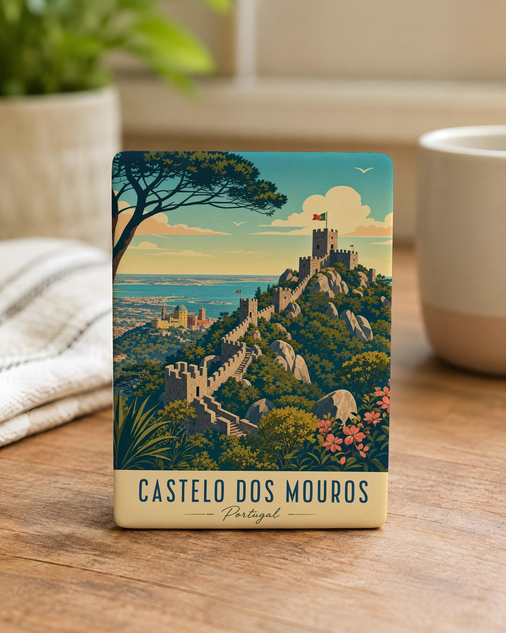 Castelo dos Mouros Fridge Magnet, Sintra Portugal Castle Souvenir Magnet, Moorish Castle Landmark Travel Keepsake Magnet