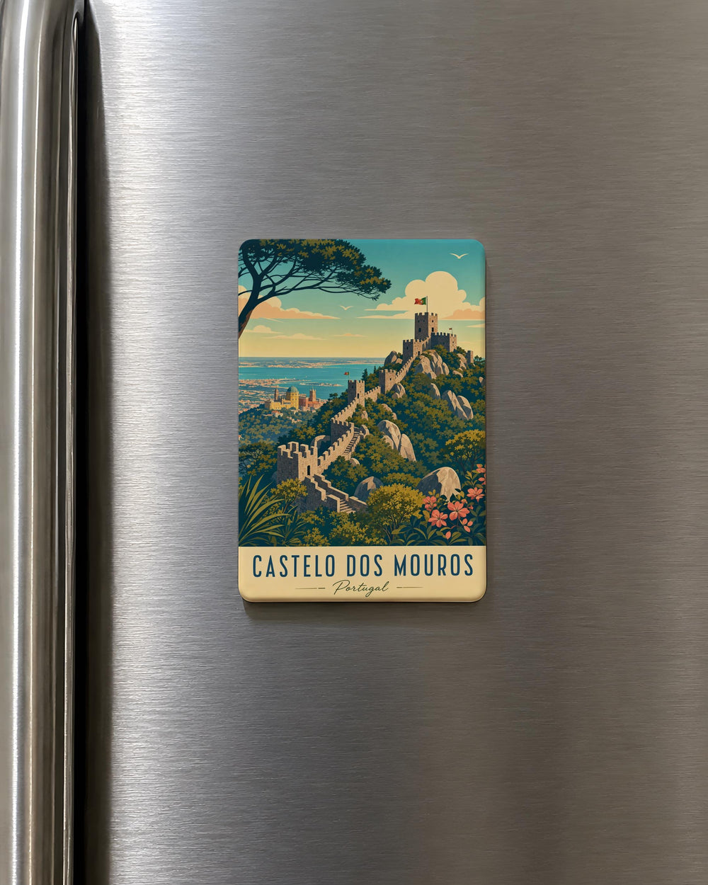 Castelo dos Mouros Fridge Magnet, Sintra Portugal Castle Souvenir Magnet, Moorish Castle Landmark Travel Keepsake Magnet