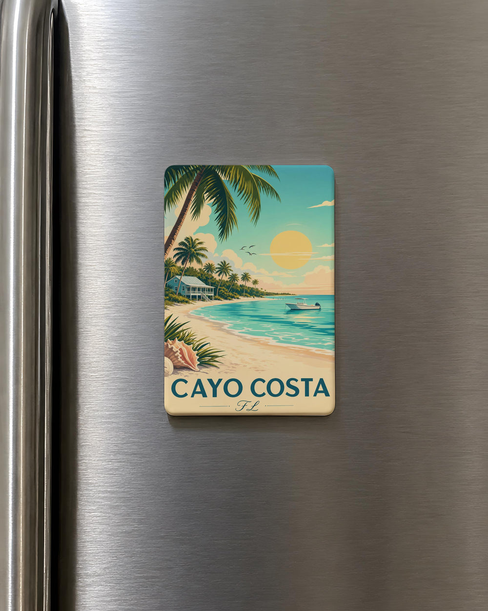 Cayo Costa FL Fridge Magnet, Cayo Costa Island Florida Souvenir Magnet, Beach Vacation Travel Keepsake Magnet