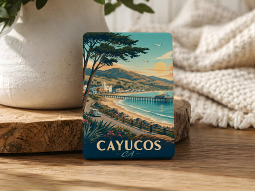 Cayucos CA Fridge Magnet, Cayucos California Souvenir Magnet, Central Coast Beach Town Travel Gift, Coastal Vacation Keepsake