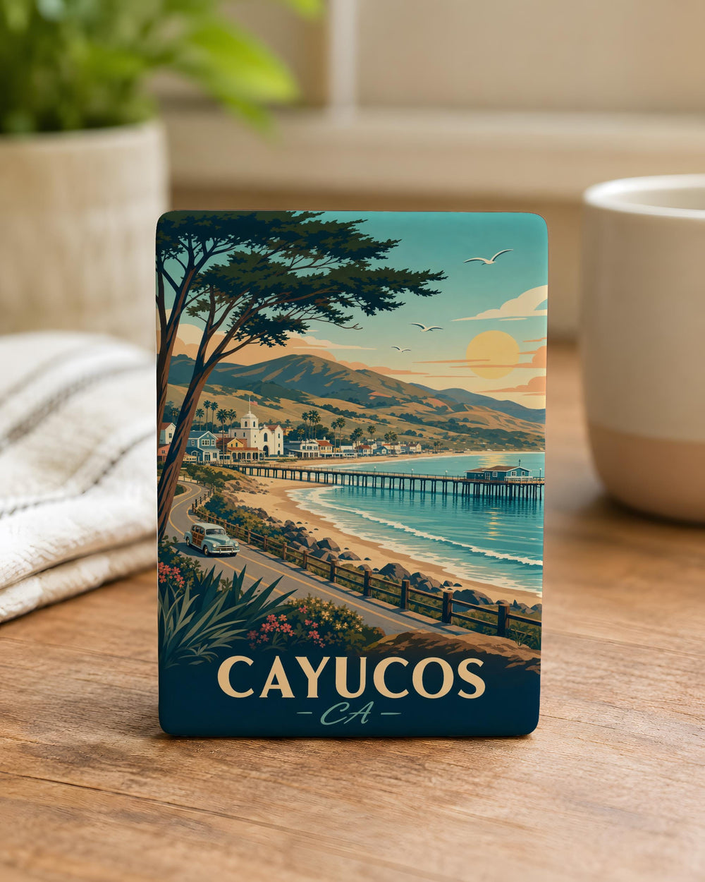 Cayucos CA Fridge Magnet, Cayucos California Souvenir Magnet, Central Coast Beach Town Travel Gift, Coastal Vacation Keepsake