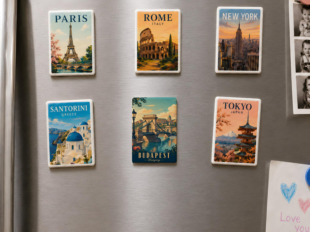 Chain Bridge Fridge Magnet, Budapest Landmark Souvenir Magnet, Danube River Bridge Travel Keepsake Gift