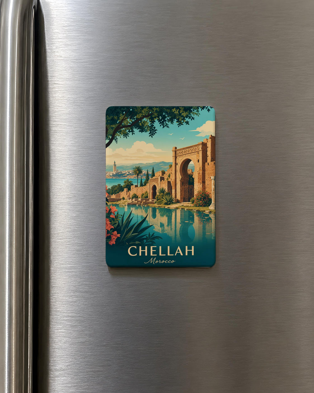 Chellah Magnet, Chellah Necropolis Rabat Morocco Fridge Magnet, Historic Ruins & Ancient Gardens Souvenir Magnet