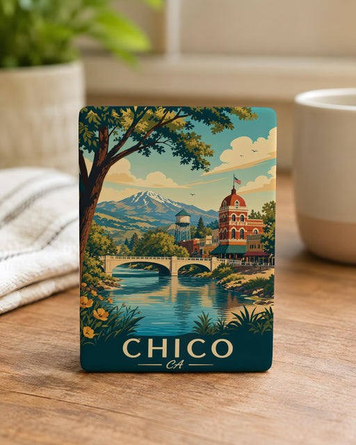 Chico CA Fridge Magnet, Chico California Souvenir Magnet, City Landmark Travel Keepsake Refrigerator Magnet