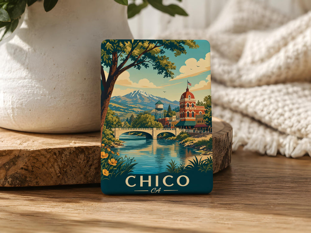 Chico CA Fridge Magnet, Chico California Souvenir Magnet, City Landmark Travel Keepsake Refrigerator Magnet