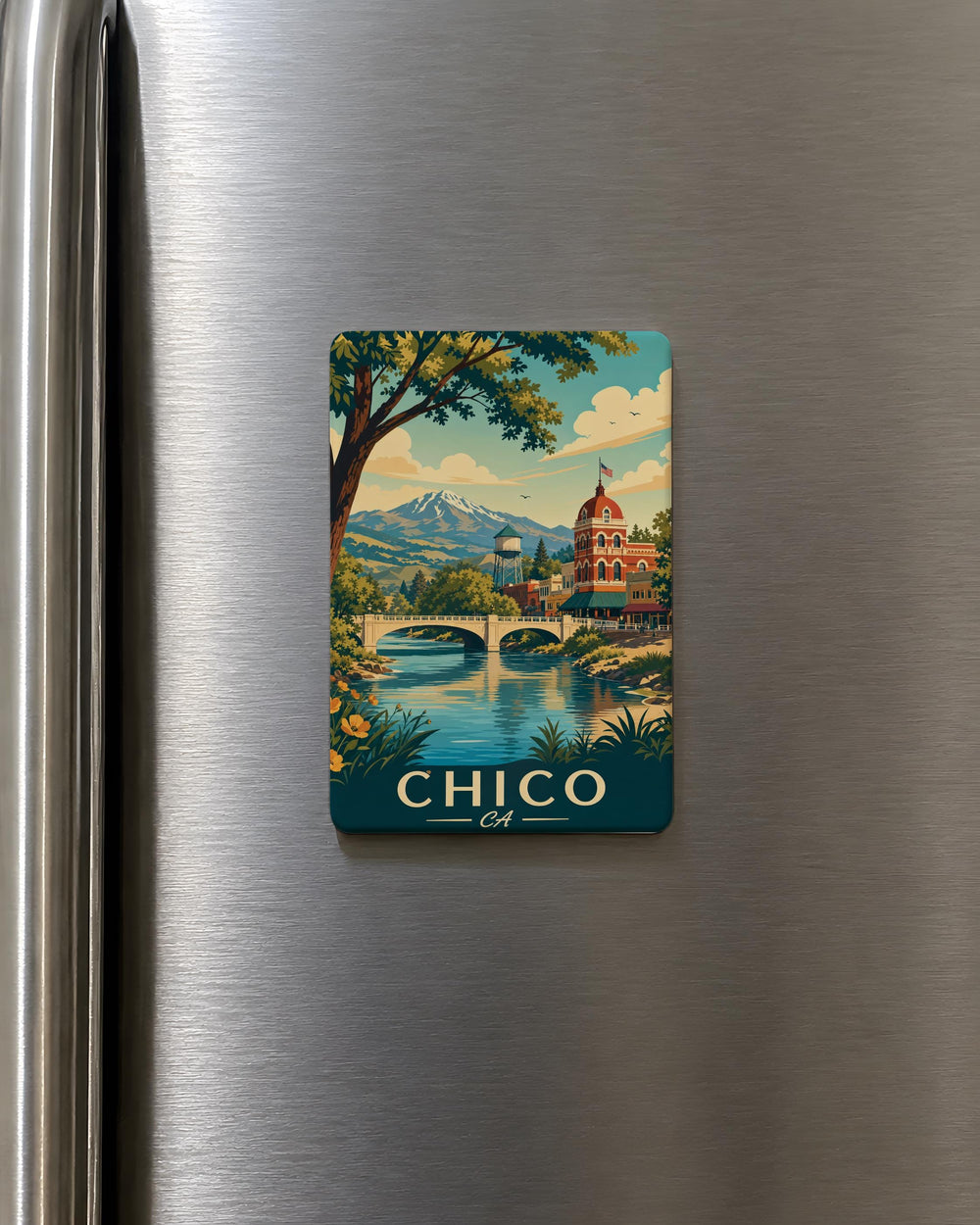 Chico CA Fridge Magnet, Chico California Souvenir Magnet, City Landmark Travel Keepsake Refrigerator Magnet