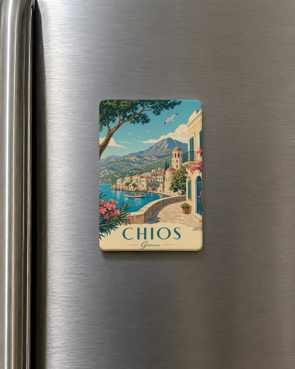 Chios Greece Fridge Magnet, Chios Island Souvenir Magnet, Greek Island Travel Keepsake, Aegean Sea Vacation Gift