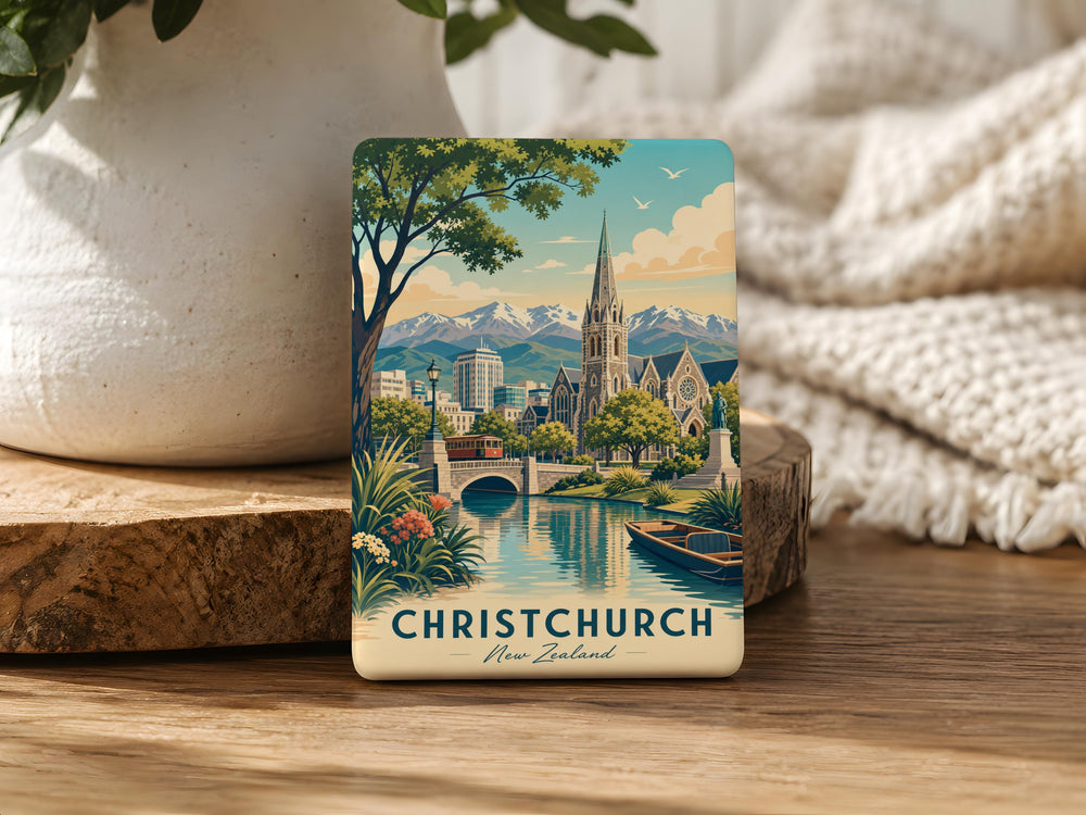 Christchurch New Zealand Fridge Magnet, Christchurch Souvenir Magnet, New Zealand Travel Gift, Christchurch Landmark Magnet