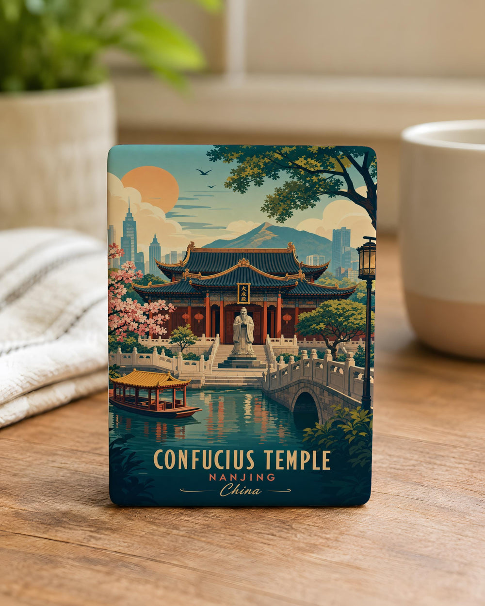 Confucius Temple Fridge Magnet, Ancient Chinese Temple Landmark Souvenir, Travel Keepsake Magnet, Temple Architecture Decor Magnet