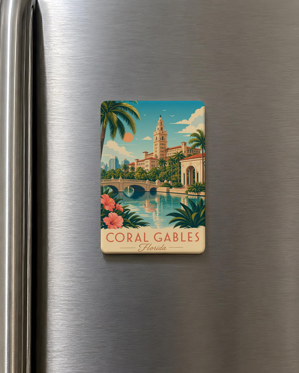 Coral Gables Florida Fridge Magnet, Coral Gables Souvenir Magnet, Florida Travel Gift, Coral Gables Landmark Keepsake