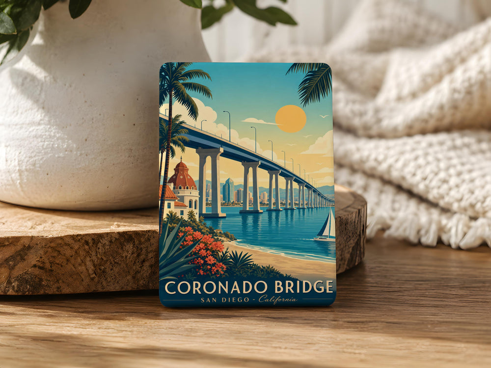 Coronado Bridge Fridge Magnet, San Diego California Landmark Souvenir, Coastal Travel Gift, Bay Bridge Keepsake