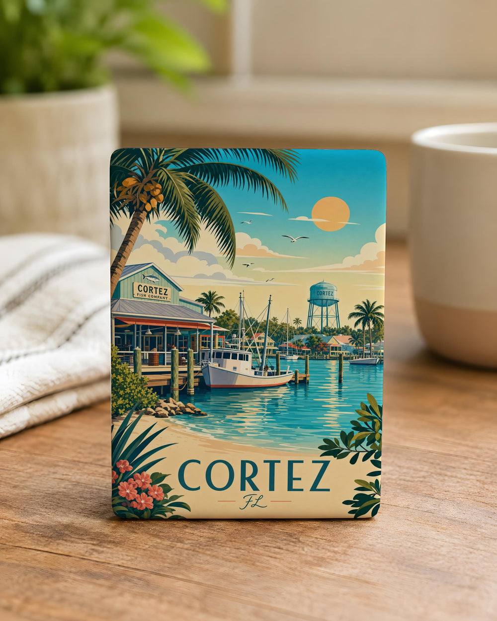 Cortez Florida Fridge Magnet, Cortez FL Souvenir Magnet, Gulf Coast Fishing Village Travel Keepsake, Florida Vacation Gift
