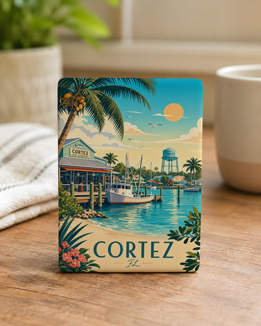 Cortez Florida Fridge Magnet, Cortez FL Souvenir Magnet, Gulf Coast Fishing Village Travel Keepsake, Florida Vacation Gift