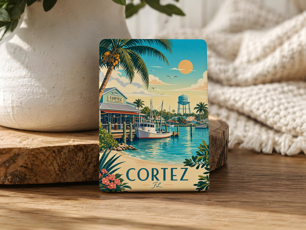 Cortez Florida Fridge Magnet, Cortez FL Souvenir Magnet, Gulf Coast Fishing Village Travel Keepsake, Florida Vacation Gift