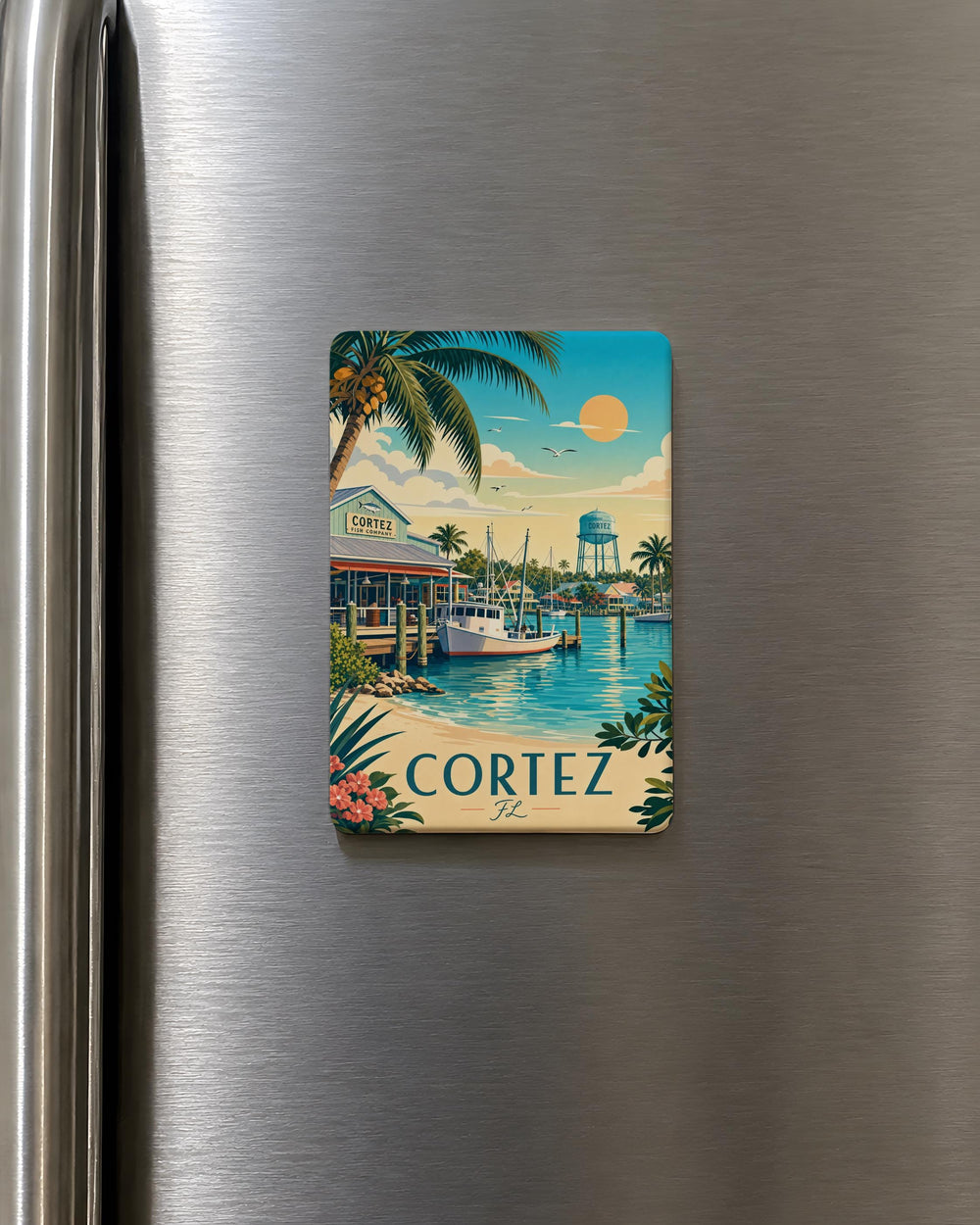 Cortez Florida Fridge Magnet, Cortez FL Souvenir Magnet, Gulf Coast Fishing Village Travel Keepsake, Florida Vacation Gift