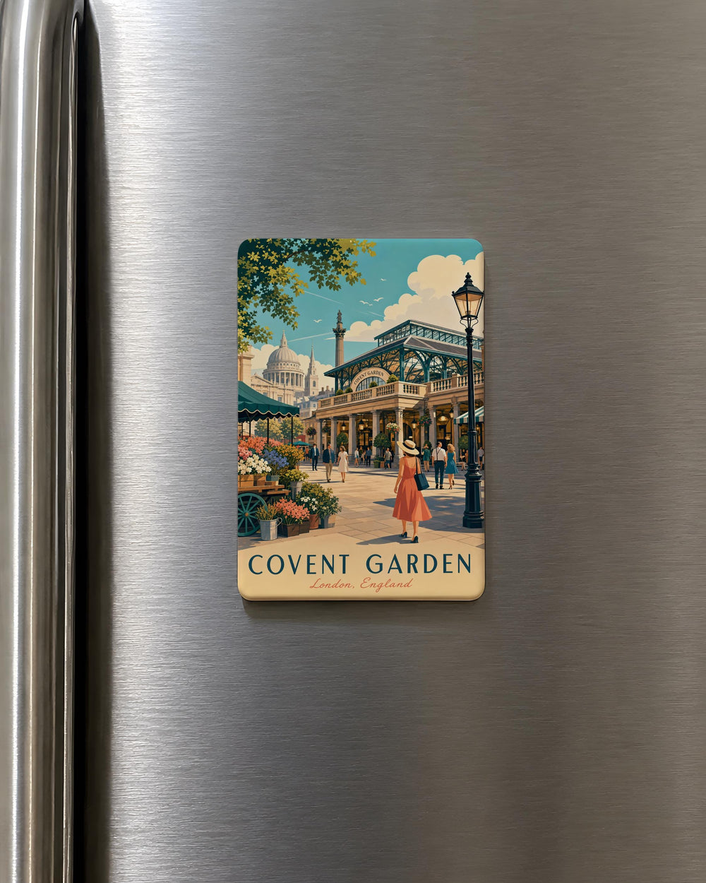 Covent Garden London Fridge Magnet, Covent Garden Market Square Souvenir Magnet, UK Travel Gift, London Landmark Magnet