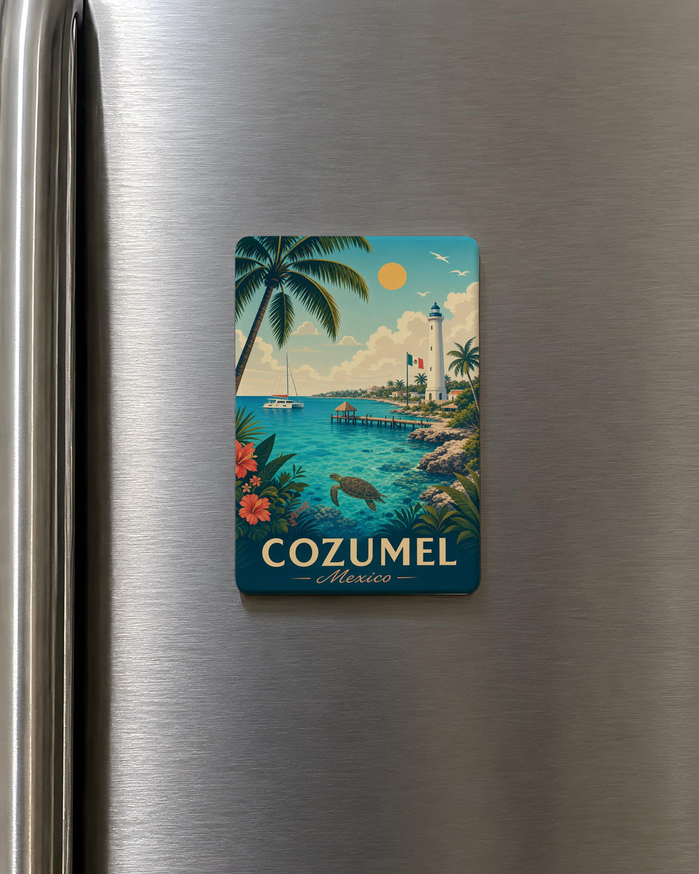 Cozumel Mexico Fridge Magnet, Cozumel Island Souvenir Magnet, Mexico Travel Keepsake, Caribbean Vacation Gift