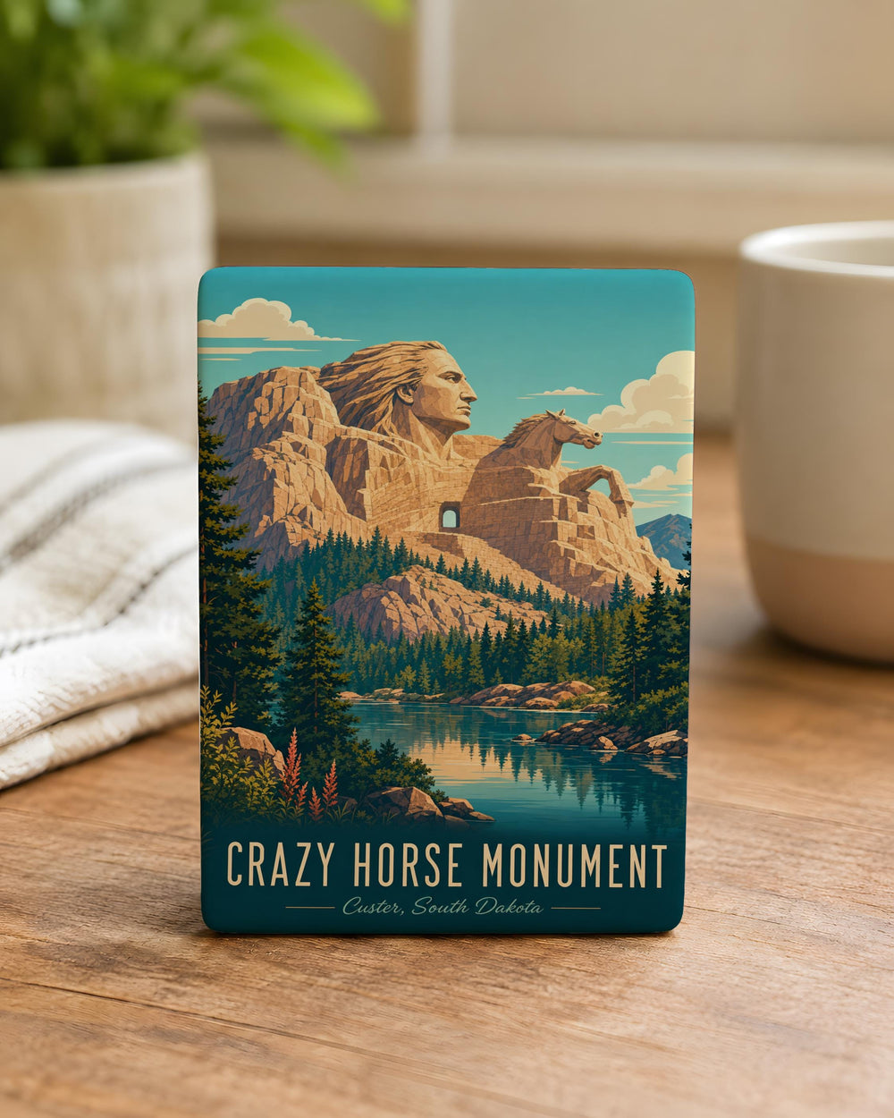 Crazy Horse Monument Fridge Magnet, South Dakota Landmark Souvenir Magnet, Black Hills Travel Keepsake Gift