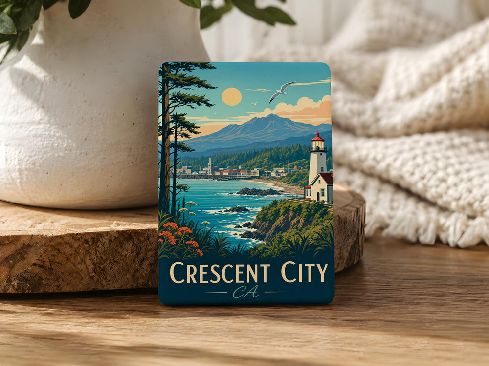 Crescent City California Fridge Magnet, Crescent City CA Souvenir Magnet, Coastal Town Travel Keepsake Gift