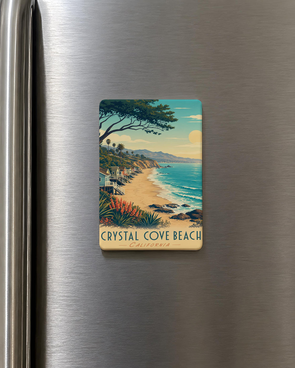 Crystal Cove Beach Fridge Magnet, Crystal Cove State Park California Coastal Cove, Ocean Waves, Tide Pools, Seaside Cliffs Souvenir