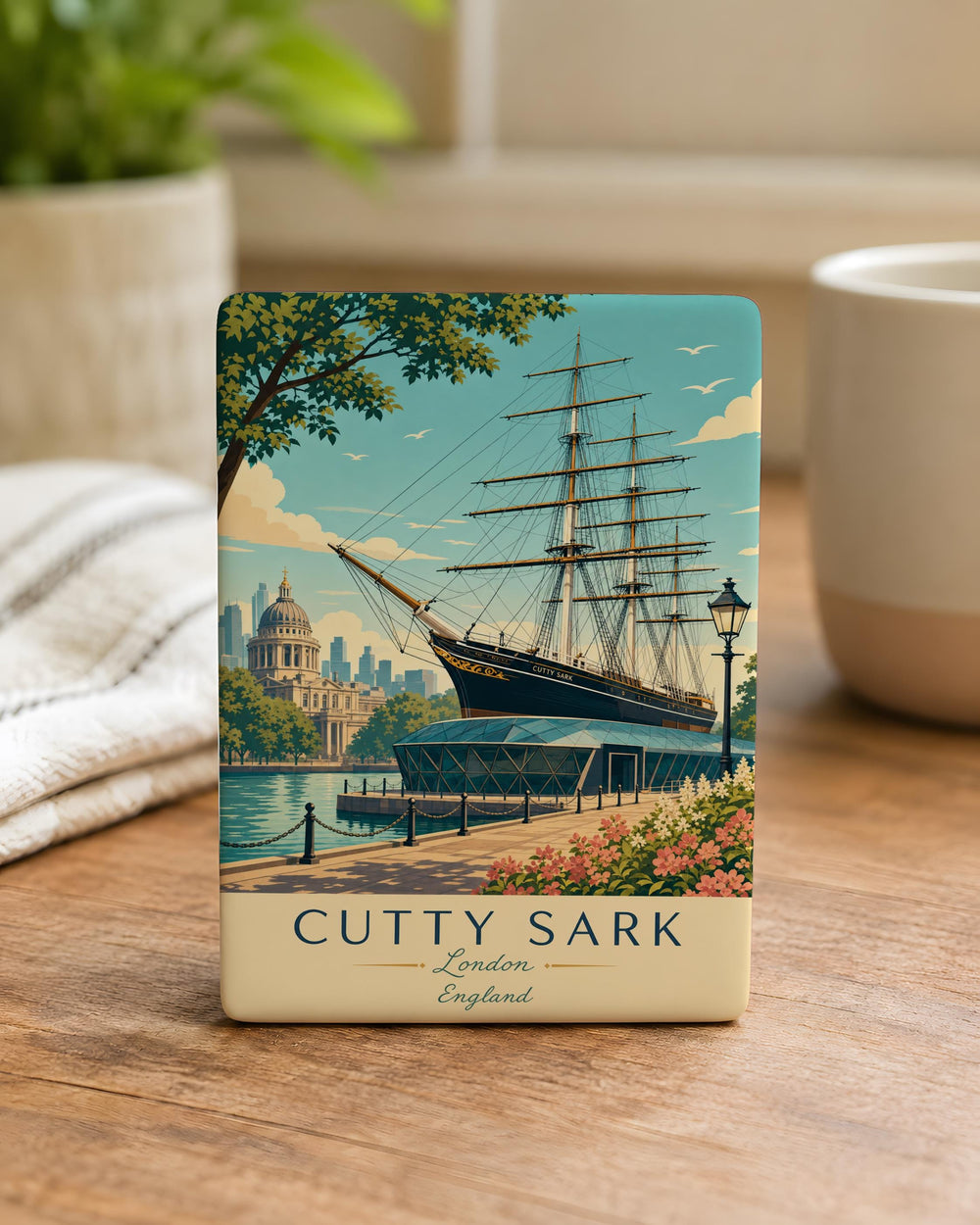 Cutty Sark Ship Fridge Magnet, Historic Sailing Ship Souvenir Magnet, Greenwich London Tall Ship Magnet