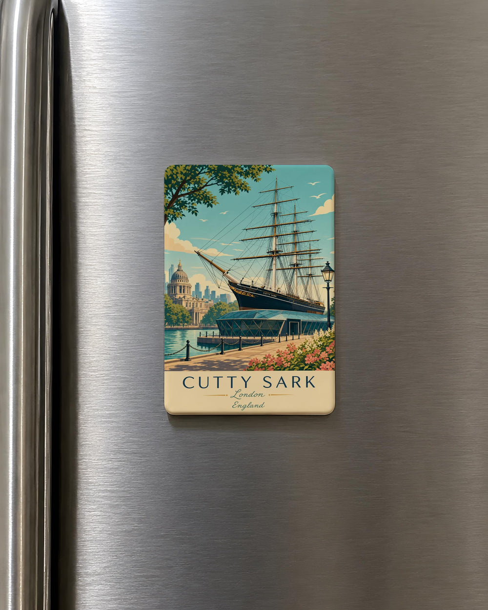 Cutty Sark Ship Fridge Magnet, Historic Sailing Ship Souvenir Magnet, Greenwich London Tall Ship Magnet
