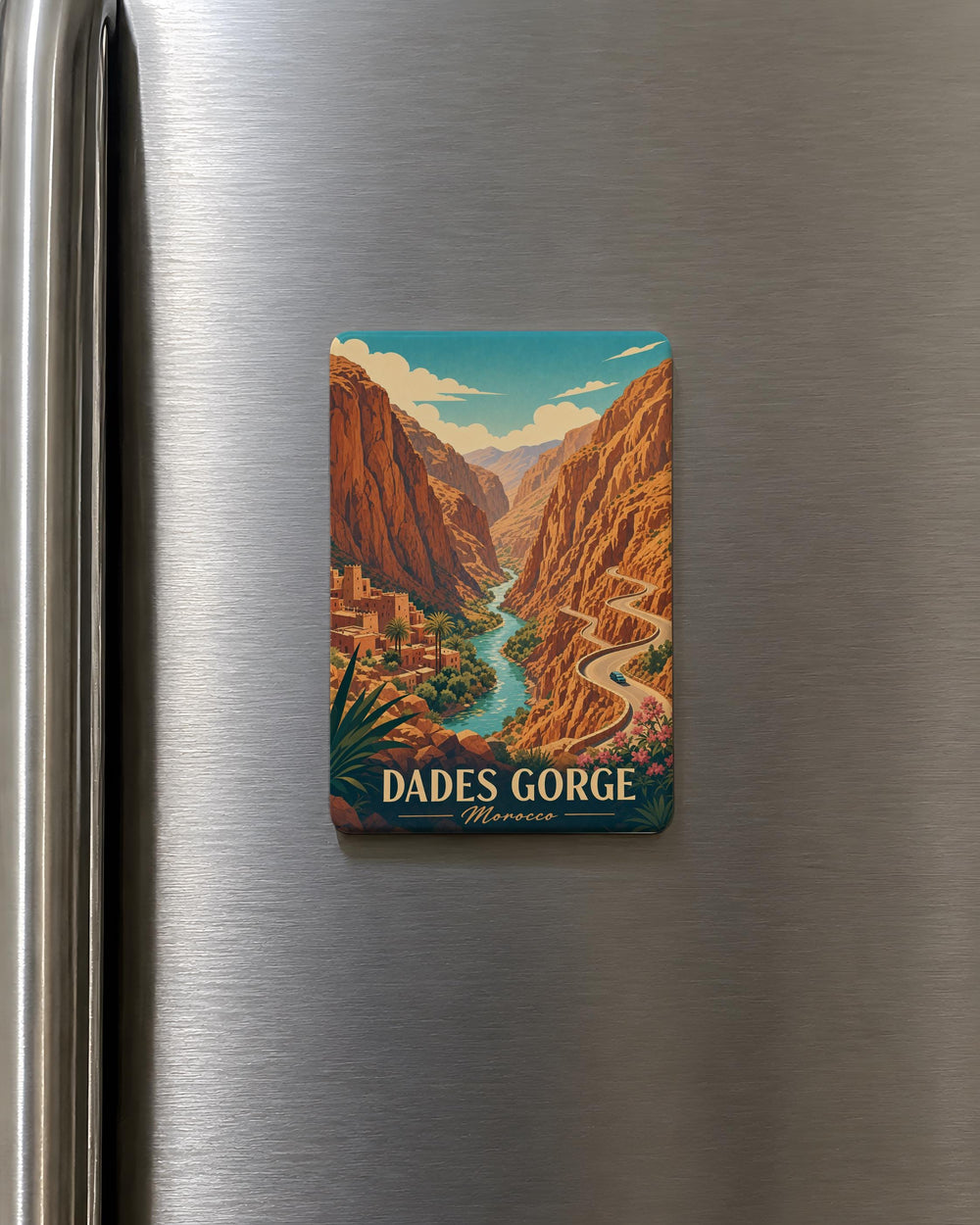 Dades Gorge Fridge Magnet, Morocco Canyon Landscape Souvenir Magnet, Desert Mountain Travel Gift, Nature Scenic Magnet