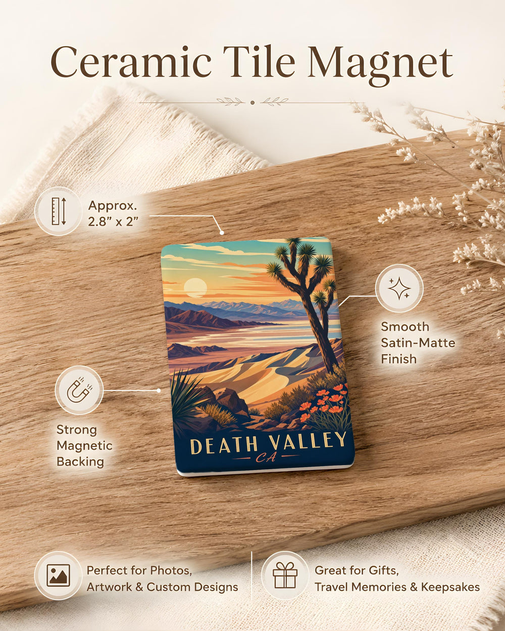 Death Valley California Fridge Magnet, Death Valley CA Souvenir Magnet, National Park Travel Keepsake Magnet