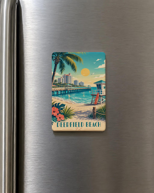 Deerfield Beach FL Fridge Magnet, Florida Beach Souvenir Magnet, Deerfield Beach Florida Travel Gift Magnet