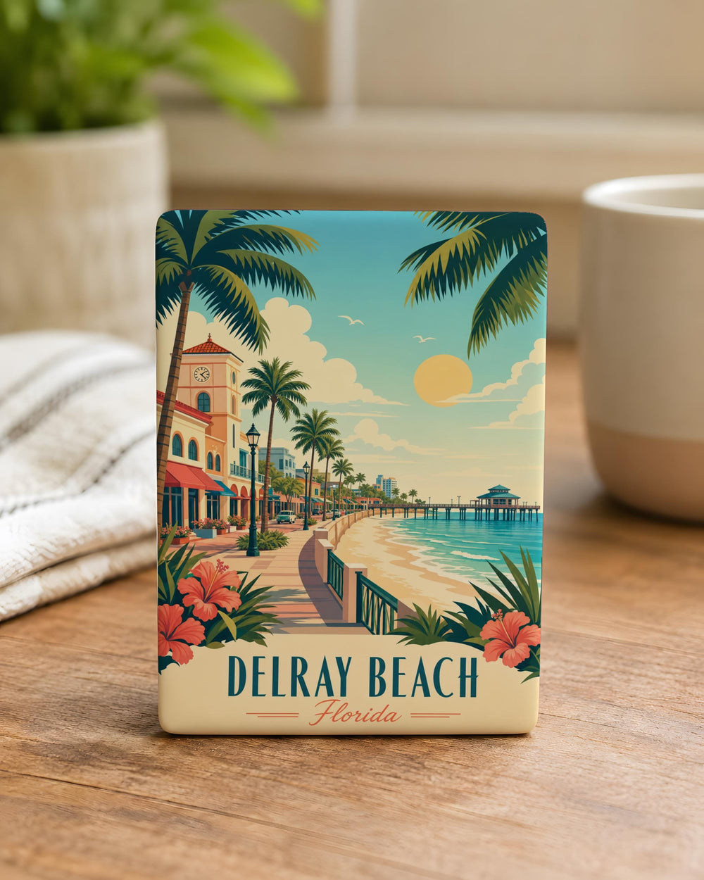 Delray Beach Florida Fridge Magnet, Delray Beach Souvenir Magnet, Florida Travel Magnet, Beach Town Refrigerator Magnet