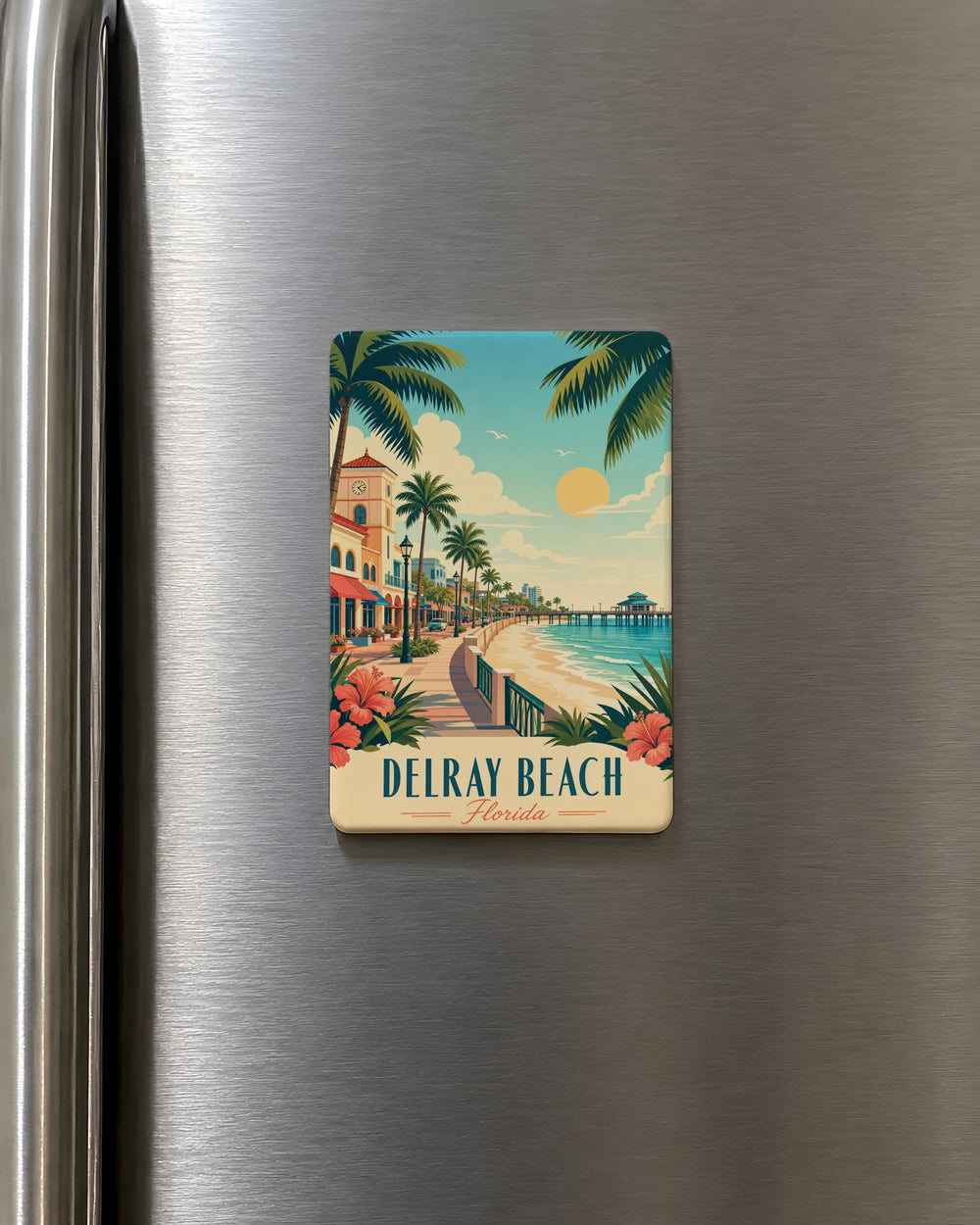 Delray Beach Florida Fridge Magnet, Delray Beach Souvenir Magnet, Florida Travel Magnet, Beach Town Refrigerator Magnet