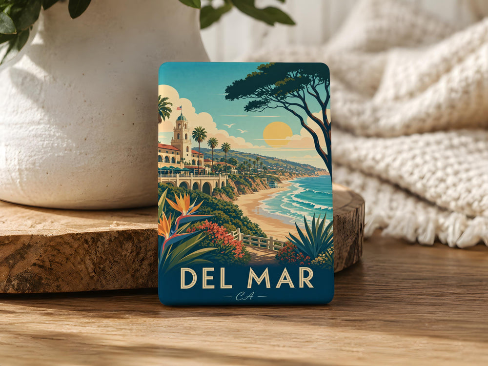 Del Mar CA Fridge Magnet, Del Mar California Souvenir Magnet, Coastal Beach Town Travel Gift, Del Mar Vacation Keepsake