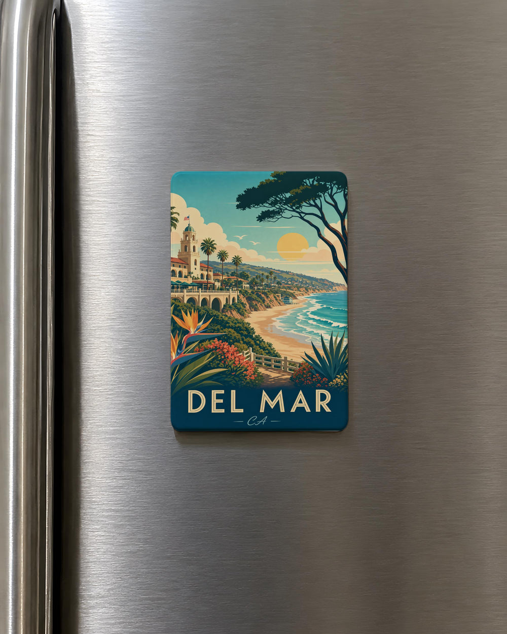 Del Mar CA Fridge Magnet, Del Mar California Souvenir Magnet, Coastal Beach Town Travel Gift, Del Mar Vacation Keepsake