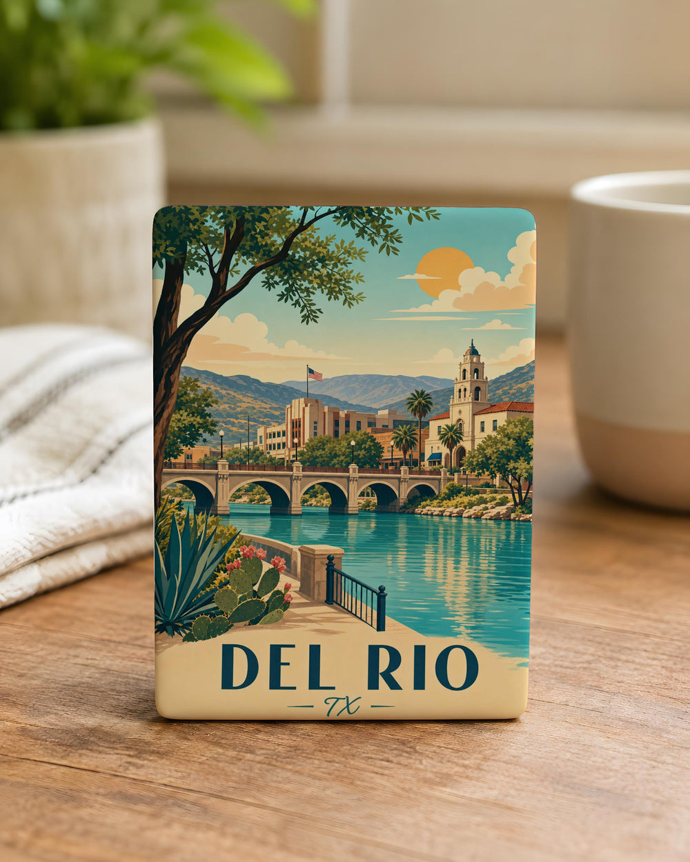 Del Rio TX Fridge Magnet, Del Rio Texas Souvenir Magnet, Southwest Travel Gift, City Landmark Keepsake Magnet
