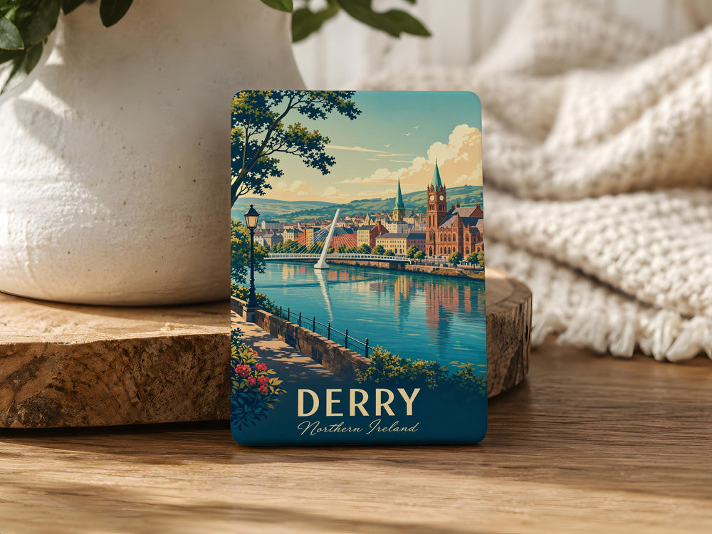 Derry Northern Ireland Fridge Magnet, Derry City Souvenir Magnet, Northern Ireland Travel Gift, Irish Landmark Magnet