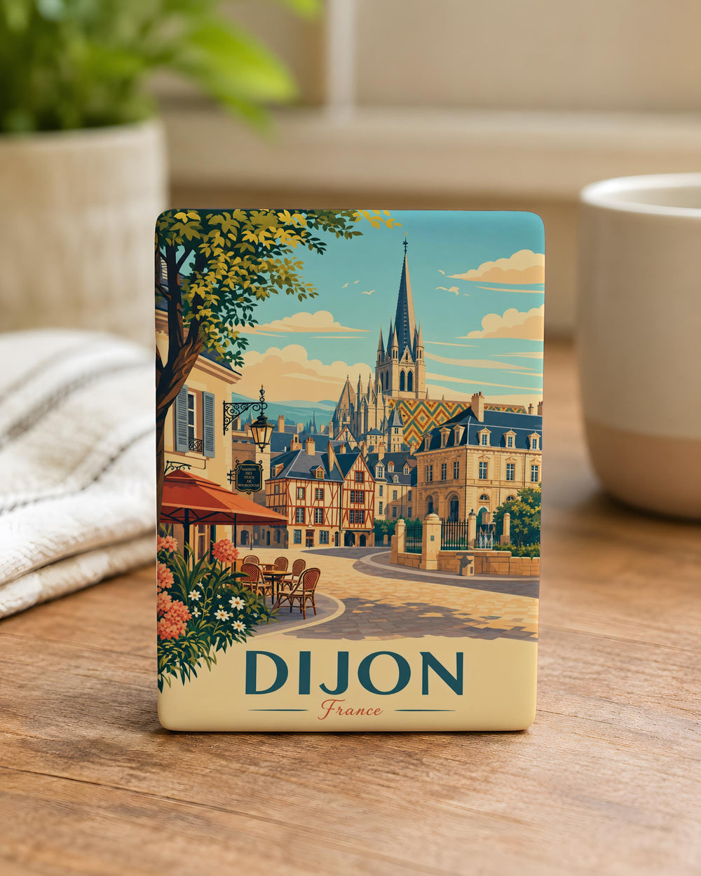 Dijon France Fridge Magnet, Dijon City Souvenir Magnet, Burgundy Travel Keepsake, France Landmark Magnet, French City Magnet