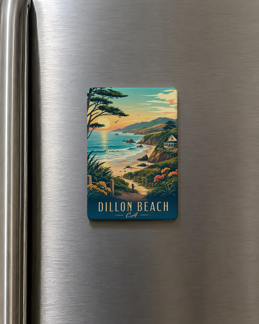 Dillon Beach California Fridge Magnet, Dillon Beach CA Souvenir Magnet, Coastal Town Travel Gift Keepsake Magnet
