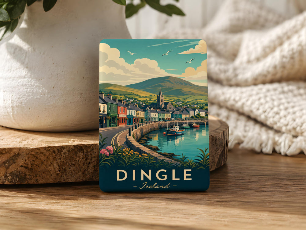 Dingle Ireland Fridge Magnet, Dingle Peninsula Souvenir Magnet, County Kerry Travel Gift, Irish Coastal Town Keepsake Magnet