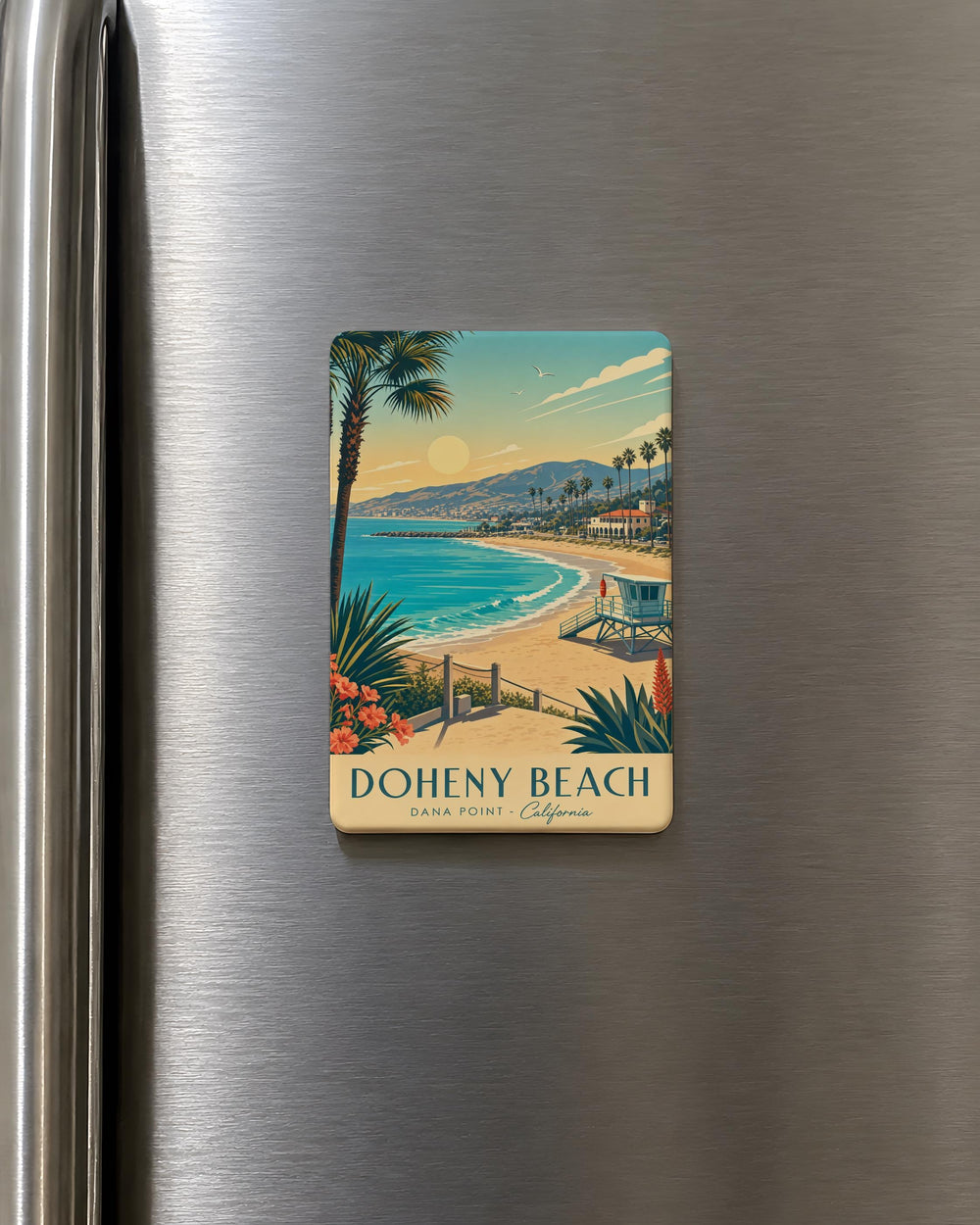 Doheny Beach Fridge Magnet California Coastal Surf Spot Souvenir Dana Point Ocean Beach Travel Keepsake Magnet