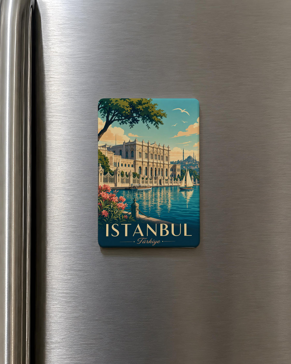 Dolmabahce Palace Fridge Magnet, Istanbul Turkey Landmark Souvenir, Bosphorus Waterfront Palace Magnet, Travel Gift