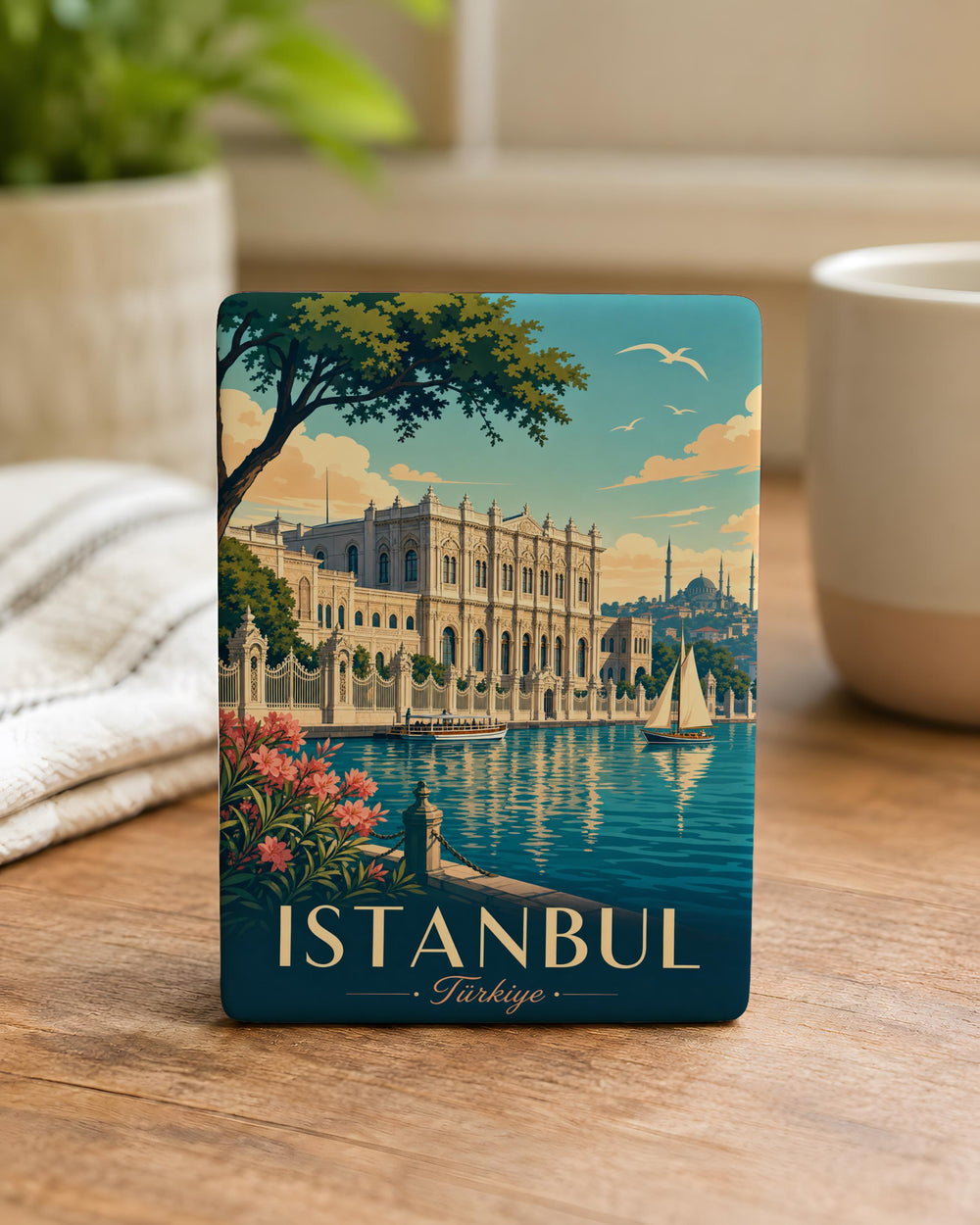 Dolmabahce Palace Fridge Magnet, Istanbul Turkey Landmark Souvenir, Bosphorus Waterfront Palace Magnet, Travel Gift
